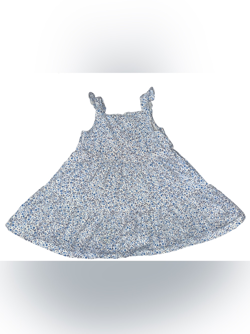 Carter's Blue Floral Ruffle-Shoulder Casual Dress